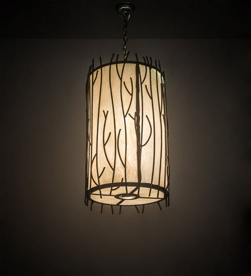 Meyda Lighting Rama 18" 13-Light Oil Rubbed Bronze Pendant Light With Sahara Taupe Idalight Shade