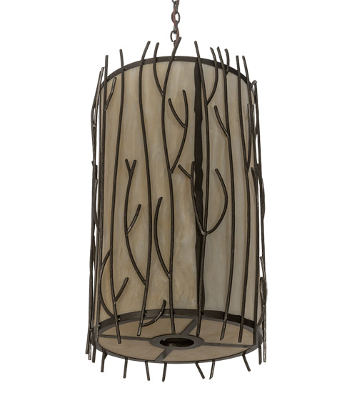 Meyda Lighting Rama 18" 13-Light Oil Rubbed Bronze Pendant Light With Sahara Taupe Idalight Shade
