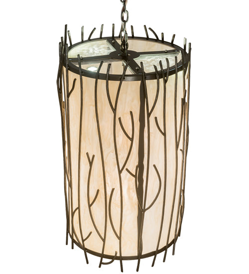Meyda Lighting Rama 18" 13-Light Oil Rubbed Bronze Pendant Light With Sahara Taupe Idalight Shade