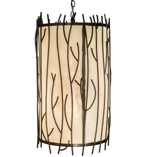 Meyda Lighting Rama 18" 13-Light Oil Rubbed Bronze Pendant Light With Sahara Taupe Idalight Shade