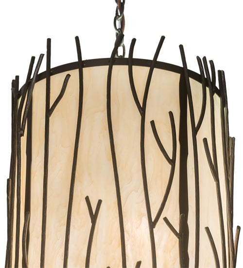 Meyda Lighting Rama 18" 13-Light Oil Rubbed Bronze Pendant Light With Sahara Taupe Idalight Shade