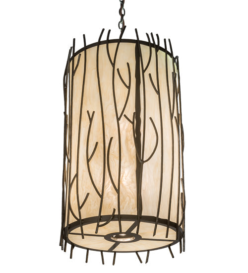 Meyda Lighting Rama 18" 13-Light Oil Rubbed Bronze Pendant Light With Sahara Taupe Idalight Shade