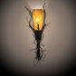 Meyda Lighting Rama 18" Blackwash Wall Sconce With Amber Tawnyrock Idalight Shade Glass
