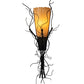 Meyda Lighting Rama 18" Blackwash Wall Sconce With Amber Tawnyrock Idalight Shade Glass