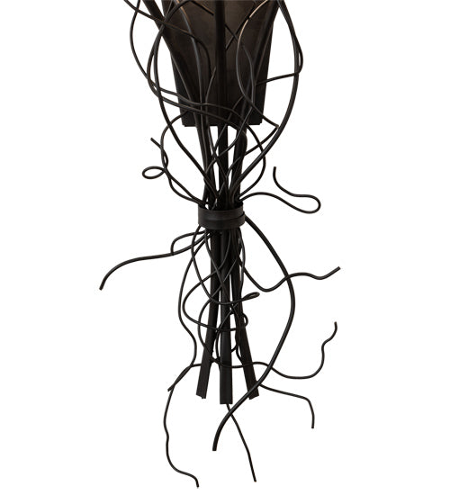 Meyda Lighting Rama 18" Blackwash Wall Sconce With Amber Tawnyrock Idalight Shade Glass