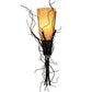 Meyda Lighting Rama 18" Blackwash Wall Sconce With Amber Tawnyrock Idalight Shade Glass