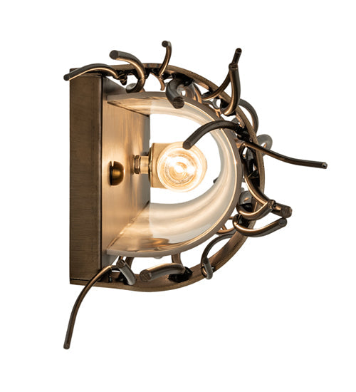 Meyda Lighting Rama 26" 2-Light Antique Copper Vanity Light With Frosted Fleshtone Idalight Shade