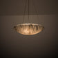 Meyda Lighting Ramoscelli 30" 3-Light Nickel Inverted Pendant Light With White Iridescent & Black Shade Glass