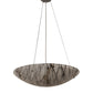 Meyda Lighting Ramoscelli 30" 3-Light Nickel Inverted Pendant Light With White Iridescent & Black Shade Glass