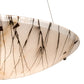 Meyda Lighting Ramoscelli 30" 3-Light Nickel Inverted Pendant Light With White Iridescent & Black Shade Glass