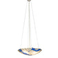 Meyda Lighting Ramoscelli 30" 4-Light Brushed Nickel Inverted Pendant Light With Blue & White Iridescent Shade Glass