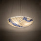 Meyda Lighting Ramoscelli 30" 4-Light Brushed Nickel Inverted Pendant Light With Blue & White Iridescent Shade Glass