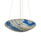 Meyda Lighting Ramoscelli 30" 4-Light Brushed Nickel Inverted Pendant Light With Blue & White Iridescent Shade Glass