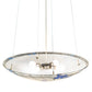 Meyda Lighting Ramoscelli 30" 4-Light Brushed Nickel Inverted Pendant Light With Blue & White Iridescent Shade Glass