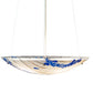 Meyda Lighting Ramoscelli 30" 4-Light Brushed Nickel Inverted Pendant Light With Blue & White Iridescent Shade Glass