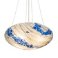Meyda Lighting Ramoscelli 30" 4-Light Brushed Nickel Inverted Pendant Light With Blue & White Iridescent Shade Glass