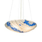 Meyda Lighting Ramoscelli 30" 4-Light Brushed Nickel Inverted Pendant Light With Blue & White Iridescent Shade Glass