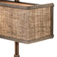 Meyda Lighting Ramus 14" 2-Light Cafe Noir Wall Sconce With Beige Burlap Textrene Shade