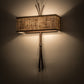 Meyda Lighting Ramus 14" 2-Light Cafe Noir Wall Sconce With Beige Burlap Textrene Shade
