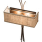 Meyda Lighting Ramus 14" 2-Light Cafe Noir Wall Sconce With Beige Burlap Textrene Shade