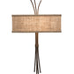 Meyda Lighting Ramus 14" 2-Light Cafe Noir Wall Sconce With Beige Burlap Textrene Shade