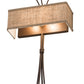 Meyda Lighting Ramus 14" 2-Light Cafe Noir Wall Sconce With Beige Burlap Textrene Shade
