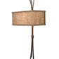 Meyda Lighting Ramus 14" 2-Light Cafe Noir Wall Sconce With Beige Burlap Textrene Shade