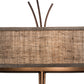 Meyda Lighting Ramus 14" 2-Light Cafe Noir Wall Sconce With Beige Burlap Textrene Shade