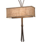 Meyda Lighting Ramus 14" 2-Light Cafe Noir Wall Sconce With Beige Burlap Textrene Shade