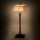 Meyda Lighting Ramus 63" 4-Light Cafe Noir Floor Lamp With Beige Burlap Textrene Shade