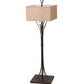 Meyda Lighting Ramus 63" 4-Light Cafe Noir Floor Lamp With Beige Burlap Textrene Shade