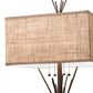 Meyda Lighting Ramus 63" 4-Light Cafe Noir Floor Lamp With Beige Burlap Textrene Shade