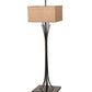 Meyda Lighting Ramus 63" 4-Light Timeless Bronze Floor Lamp With Beige Burlap Textrene Shade