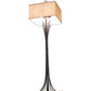 Meyda Lighting Ramus 63" 4-Light Timeless Bronze Floor Lamp With Beige Burlap Textrene Shade