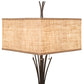 Meyda Lighting Ramus 63" 4-Light Timeless Bronze Floor Lamp With Beige Burlap Textrene Shade