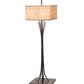 Meyda Lighting Ramus 63" 4-Light Timeless Bronze Floor Lamp With Beige Burlap Textrene Shade