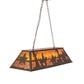 Meyda Lighting Ranch and Star 48" 6-Light Timeless Bronze Island Pendant Light With Amber Mica Shade Glass