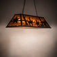 Meyda Lighting Ranch and Star 48" 6-Light Timeless Bronze Island Pendant Light With Amber Mica Shade Glass