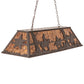Meyda Lighting Ranch and Star 48" 6-Light Timeless Bronze Island Pendant Light With Amber Mica Shade Glass