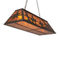 Meyda Lighting Ranch and Star 48" 6-Light Timeless Bronze Island Pendant Light With Amber Mica Shade Glass