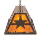 Meyda Lighting Ranch and Star 48" 6-Light Timeless Bronze Island Pendant Light With Amber Mica Shade Glass