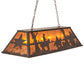 Meyda Lighting Ranch and Star 48" 6-Light Timeless Bronze Island Pendant Light With Amber Mica Shade Glass