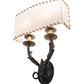 Meyda Lighting Ranchero 15" 2-Light Old Wrought Iron Wall Sconce With Cream Textrene Shade