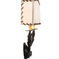 Meyda Lighting Ranchero 15" 2-Light Old Wrought Iron Wall Sconce With Cream Textrene Shade