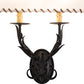 Meyda Lighting Ranchero 15" 2-Light Old Wrought Iron Wall Sconce With Cream Textrene Shade