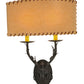 Meyda Lighting Ranchero 15" 2-Light Timeless Bronze Wall Sconce With Beige Shade