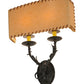 Meyda Lighting Ranchero 15" 2-Light Timeless Bronze Wall Sconce With Beige Shade