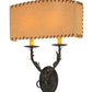 Meyda Lighting Ranchero 15" 2-Light Timeless Bronze Wall Sconce With Beige Shade