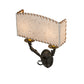 Meyda Lighting Ranchero 15" 2-Light Wrought Iron Wall Sconce With Beige Shade Paper