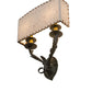 Meyda Lighting Ranchero 15" 2-Light Wrought Iron Wall Sconce With Beige Shade Paper